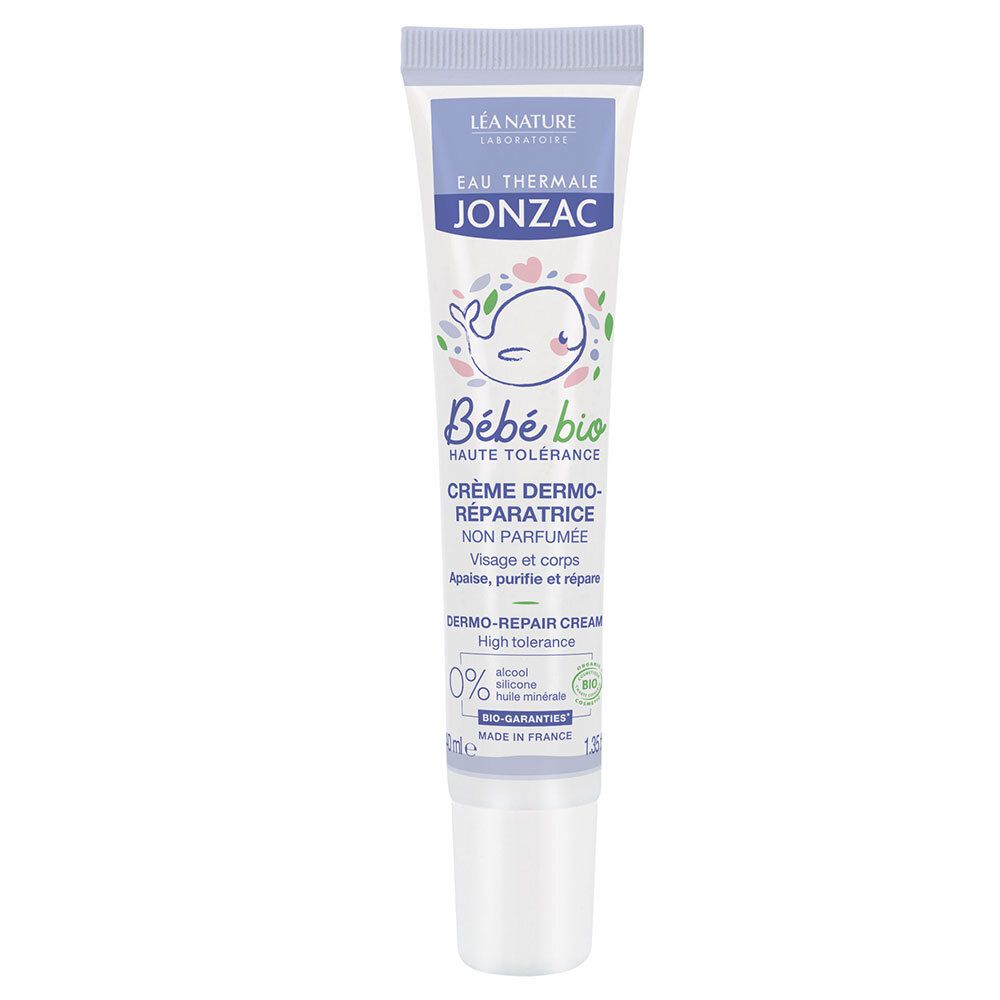 Jonzac Bébé Eau Thermale Bio Crème Réparatrice Sans Parfum 40 ml Crème Pour La Peau