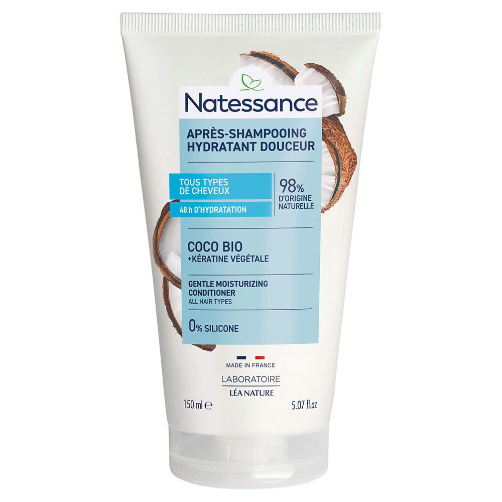 Natessance Après-Shampooing Coco et Kératine Végétale Tous Types de Cheveux 150 ml Après-Shampooing(S)