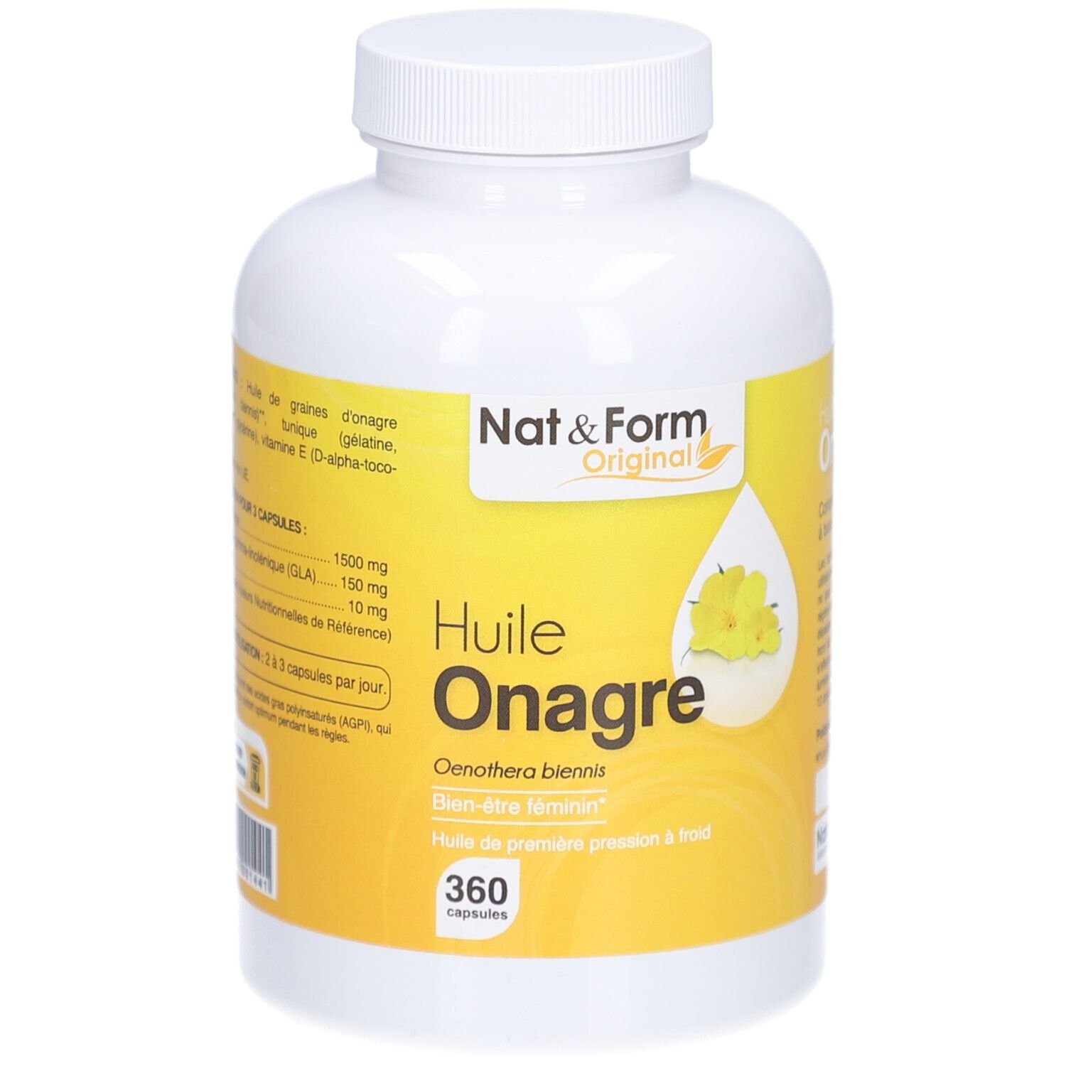 Nat&Form HUILE D'ONAGRE Capsule(S) 360 pc(s)
