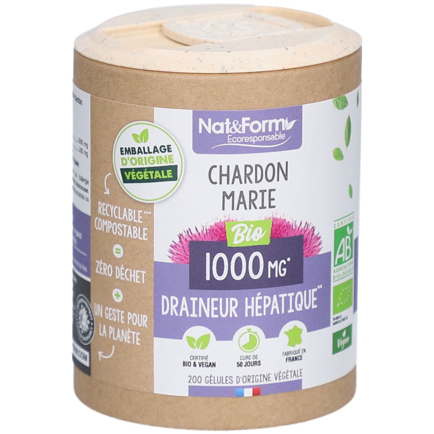Nat&Form Ecoresponsable Chardon Marie Bio 200 Gélules - Image 3