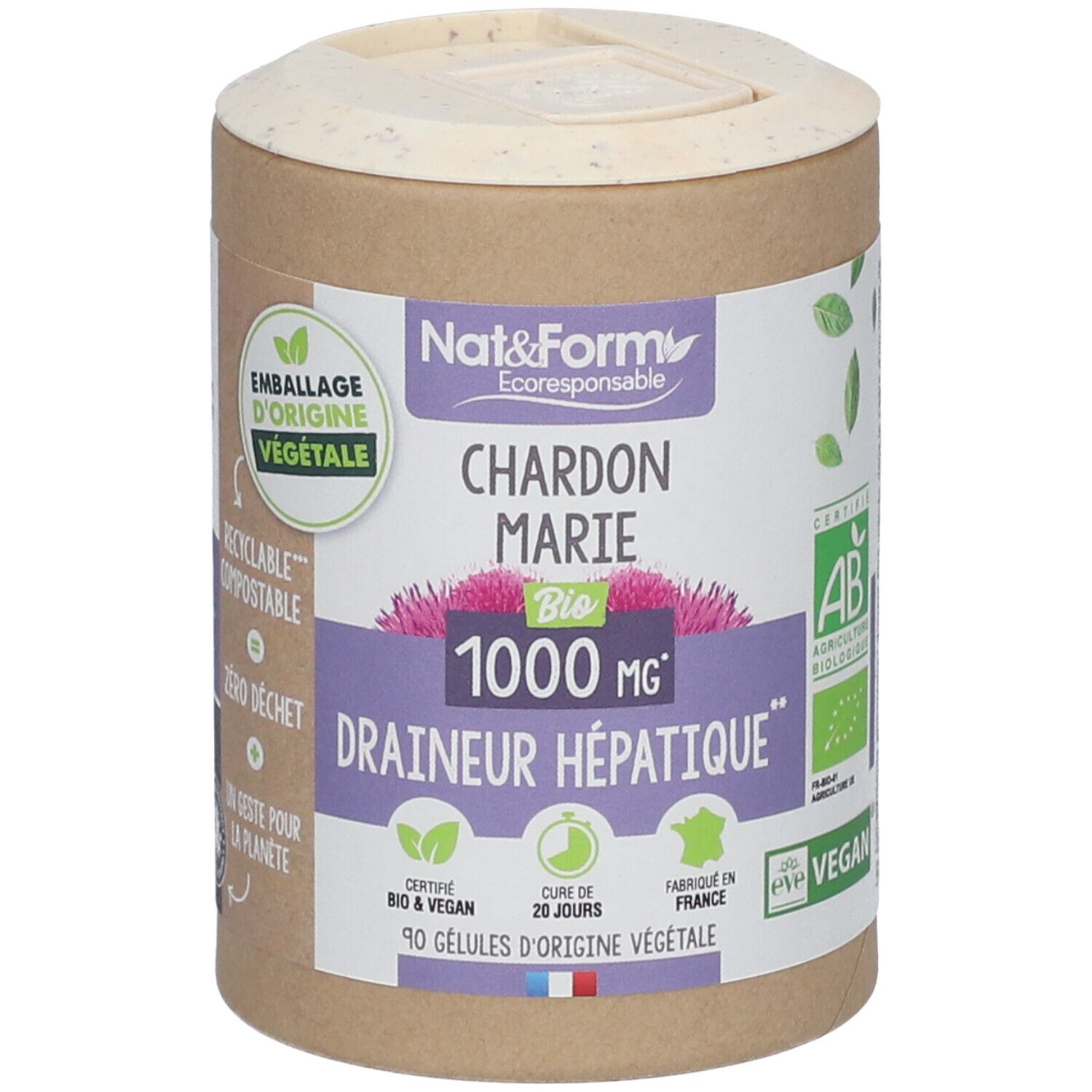 Nat&Form Ecoresponsable Chardon Marie Bio 90 Gélules - Image 3