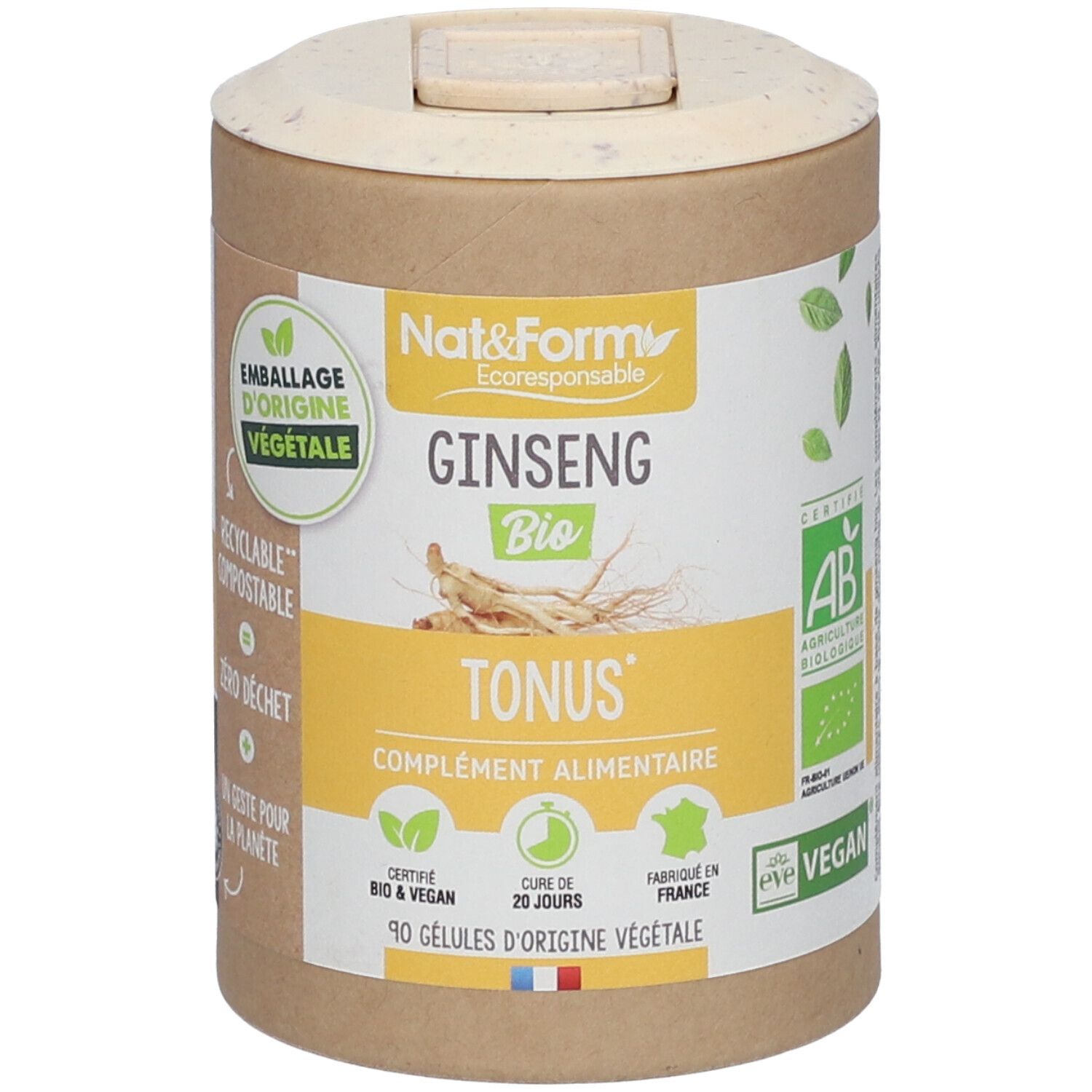 Nat & Form Ecocert® Ginseng Rouge Bio Capsule(S) 90 Pc(S) Enfants