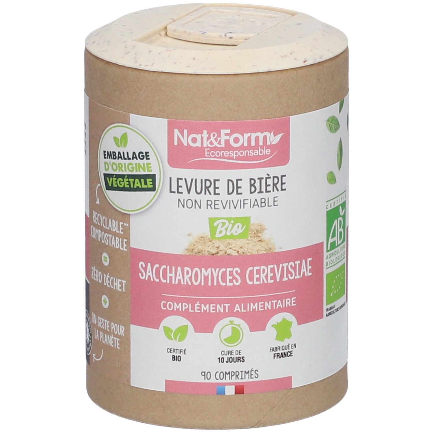 Nat & Form Ecocert Levure de bière non revivifiable Bio 90 pc(s) Comprimé(S)