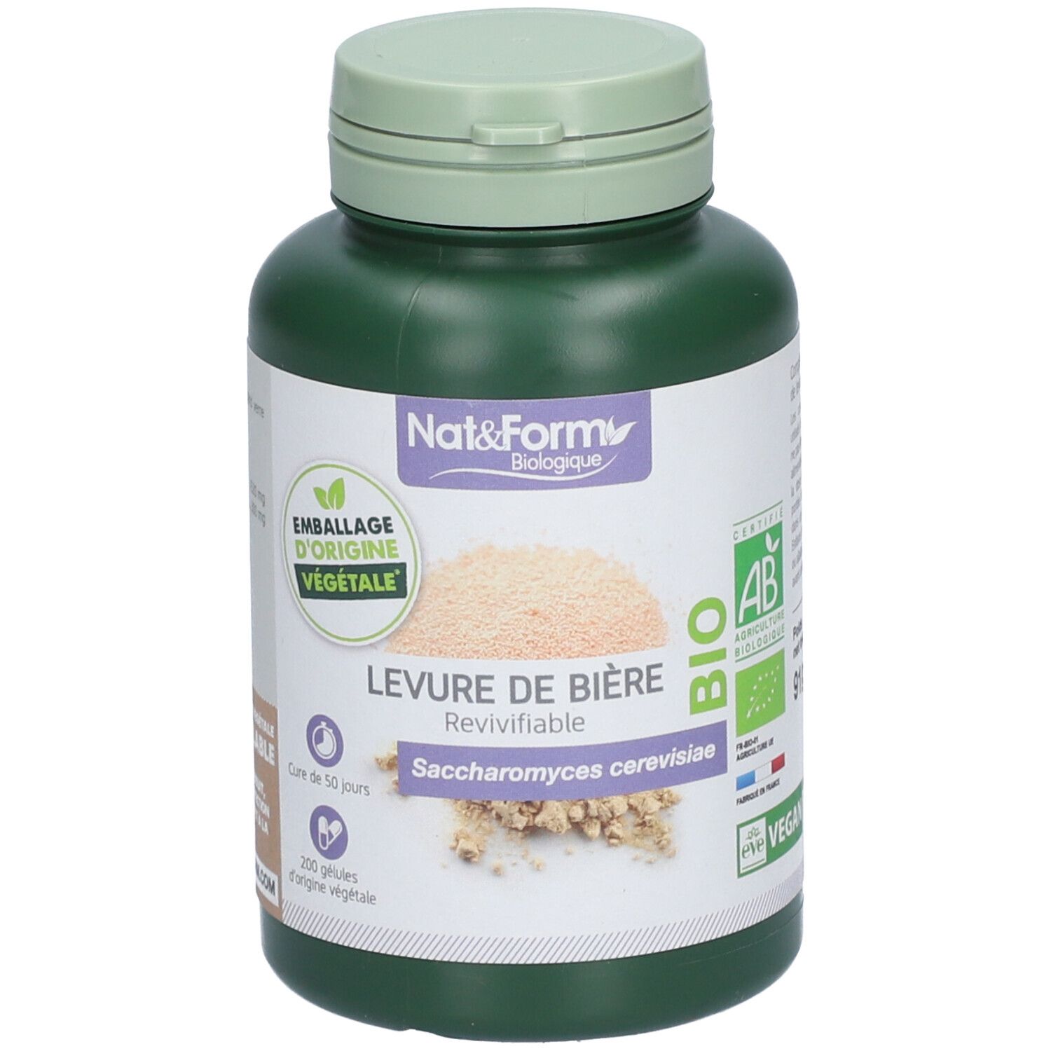 Nat&Form LEVURE DE BIÈRE REVIVIFIABLE 200 pc(s) Capsule(S)
