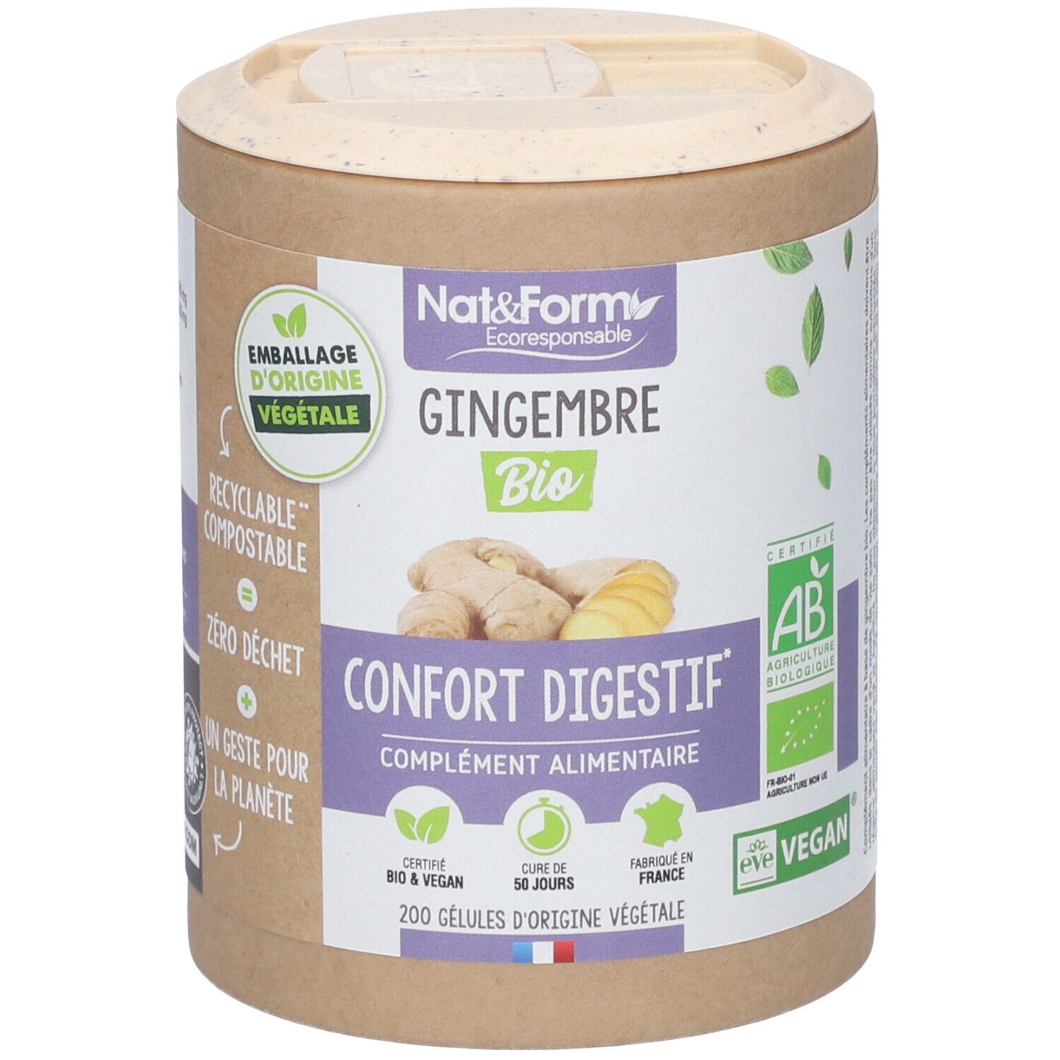 Nat&Form Eco Gingembre Bio 200 Gélules - Image 3