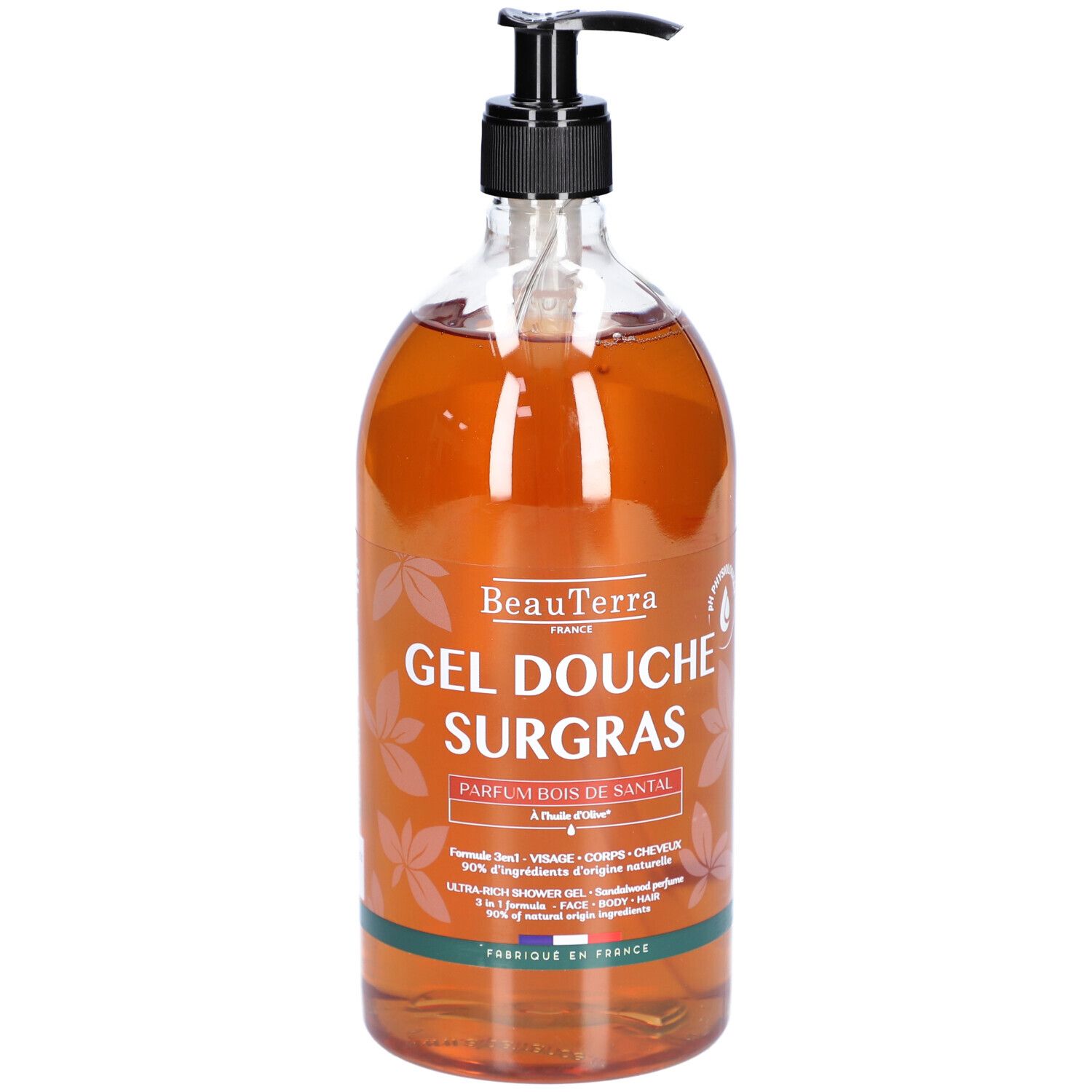 Beauterra Gel Douche Surgras - Bois De Santal 1000 Ml