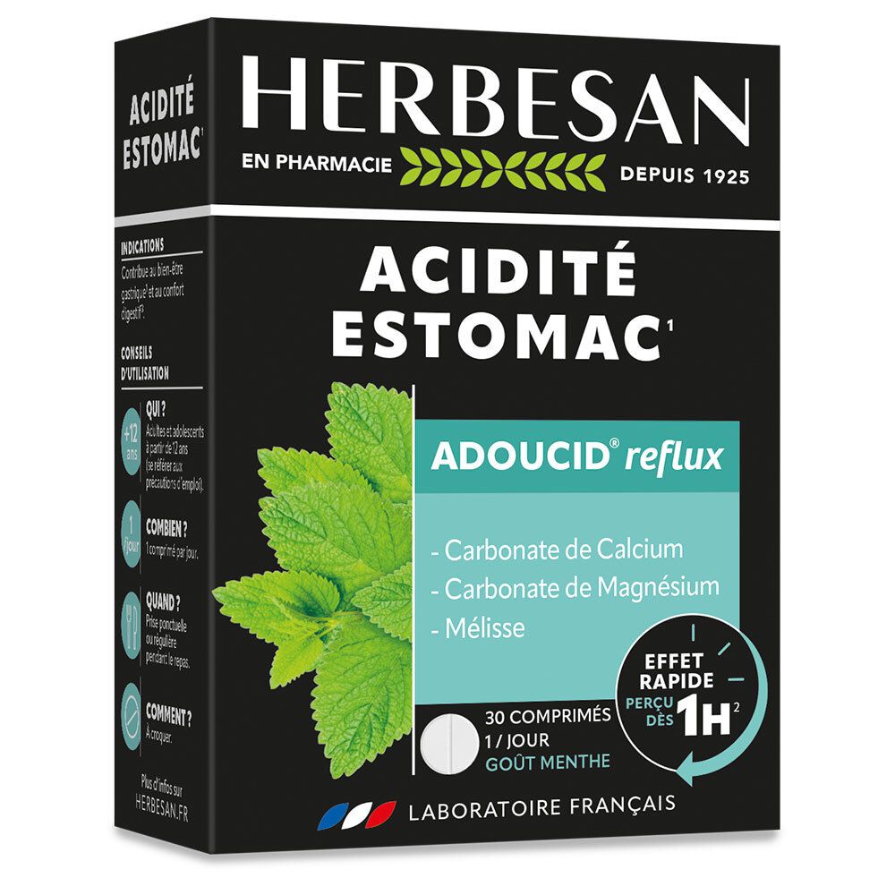 Herbesan Adoucid Menthe Comprimés Taille 30 - Image 2