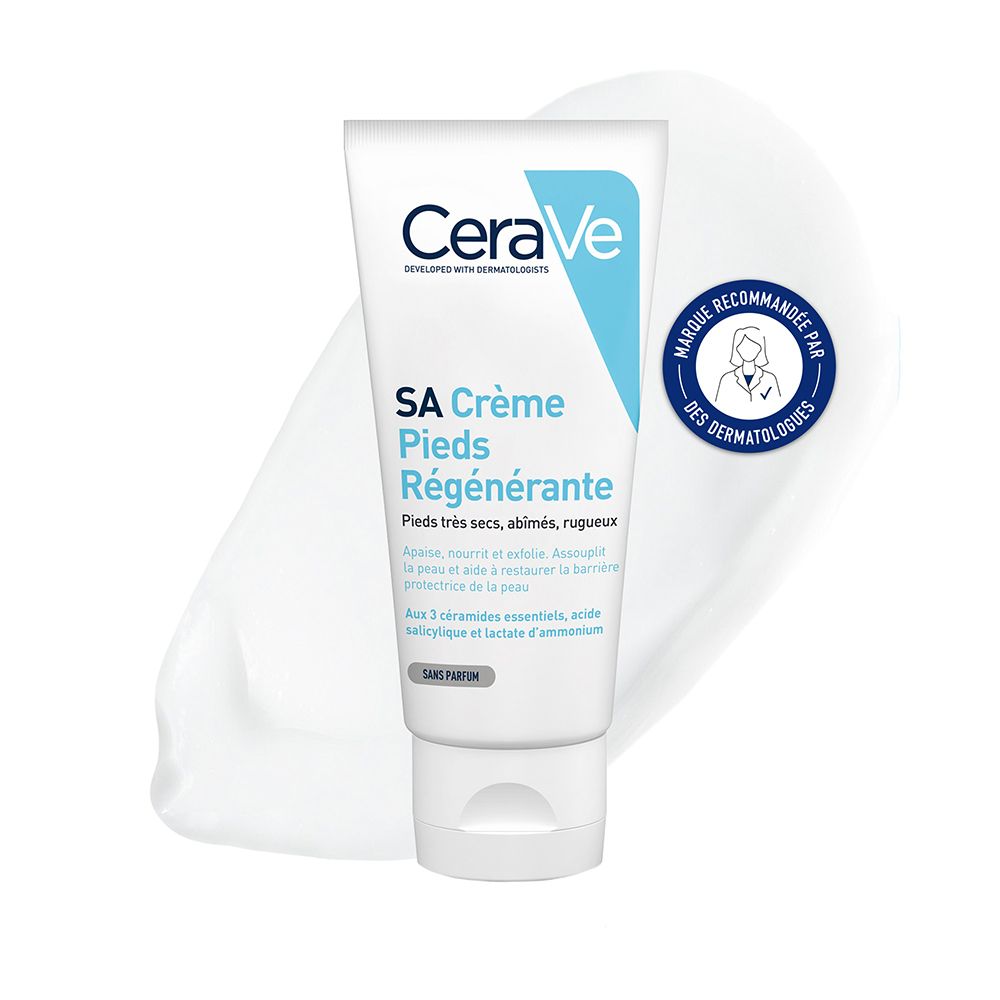 Cerave Sa Crème Pieds Régénérante Pour Les Pieds Très Secs, Abîmés Et Rugueux 88 Ml