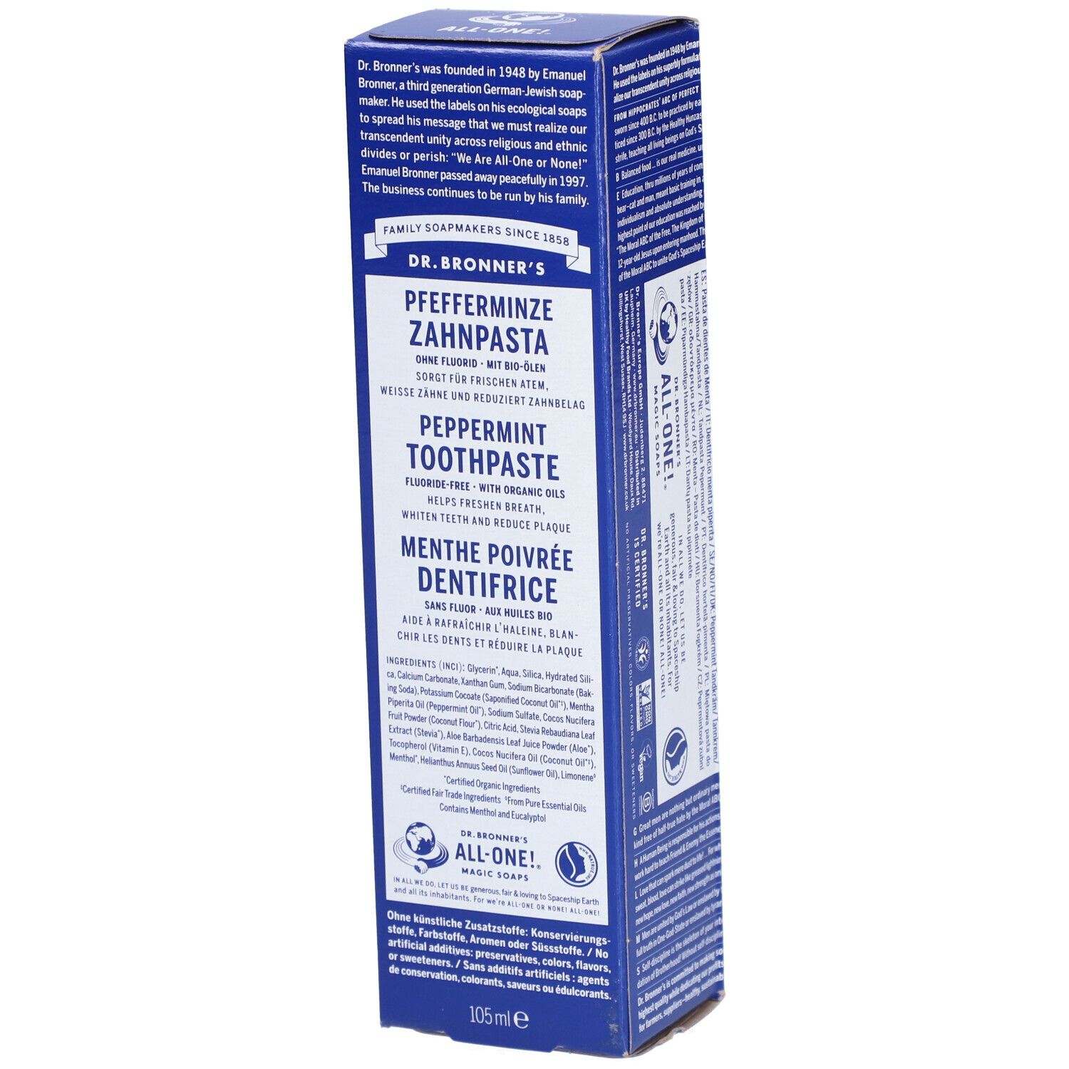 Dr Bronner's Dentifrice Menthe Poivrée Dentifrice(S) 105 Ml