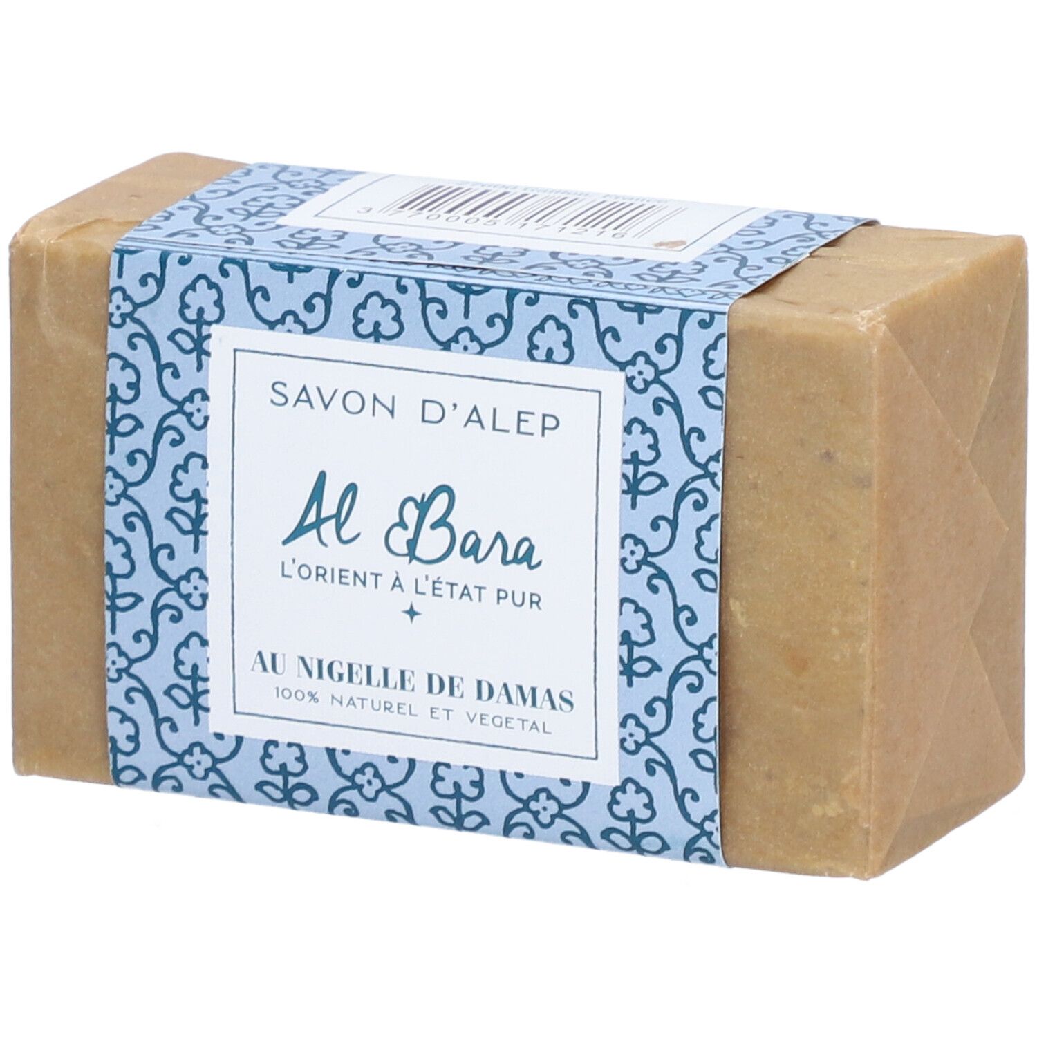 Al Bara Savon d'Alep exfoliant à l'huile d'olive et cumin noir 150 g Savon