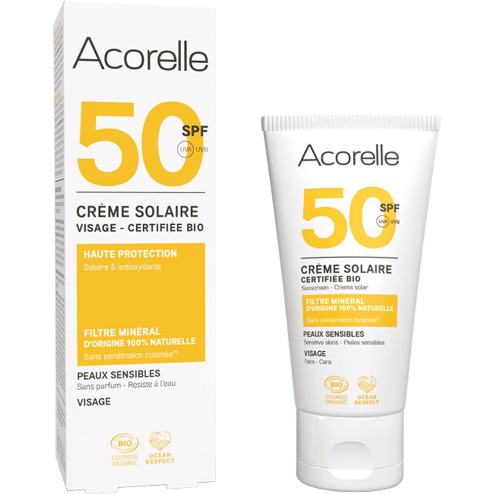 Acorelle Crème Solaire Visage SPF50 50 ml Crème Pour La Peau