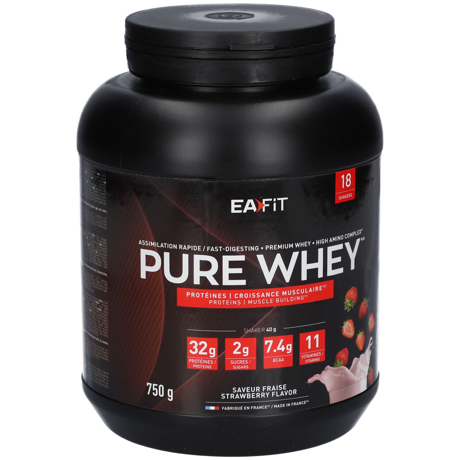 Ea Fit Ea-Fit Pure Whey À La Fraise Poudre Pour La Préparation D'une Solution 750 G Enfants