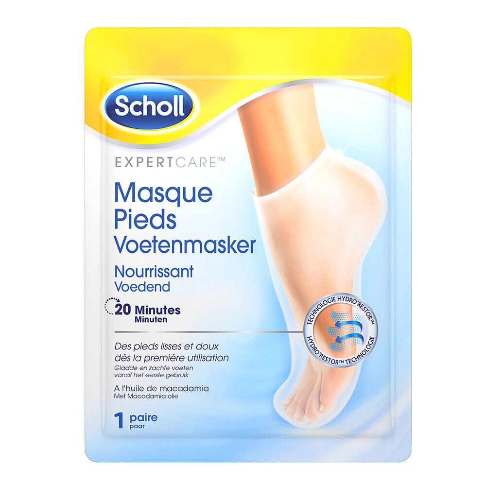 Scholl Masque Pieds Nourrissant à l'huile de macadamia pour peaux sèches - 1 paire 2 chaussettes Crème De pc(s)