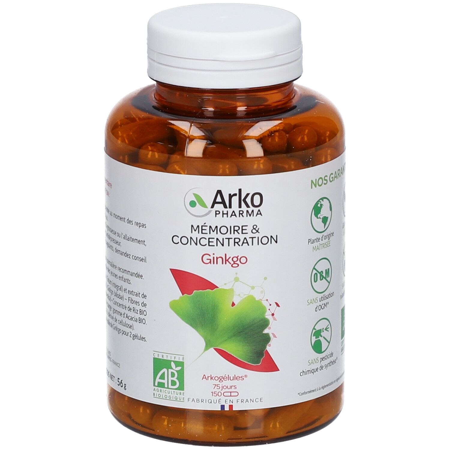 Arkopharma Ginkgo Bio 150 Gélules - Image 2