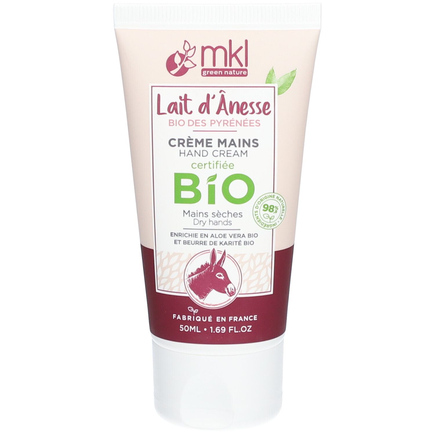 Mkl Crème Mains Au Lait D’ânesse - Certifiée Bio Crème Pour La Peau 50 Ml