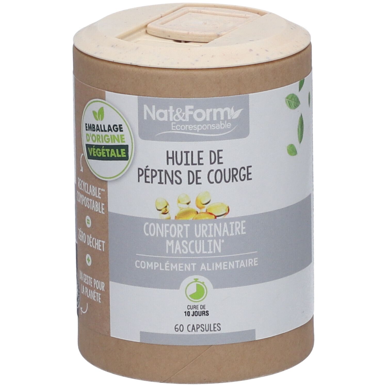 Nat&Form Huile de pépins de courge en capsules 60 pc(s) Capsule(S)