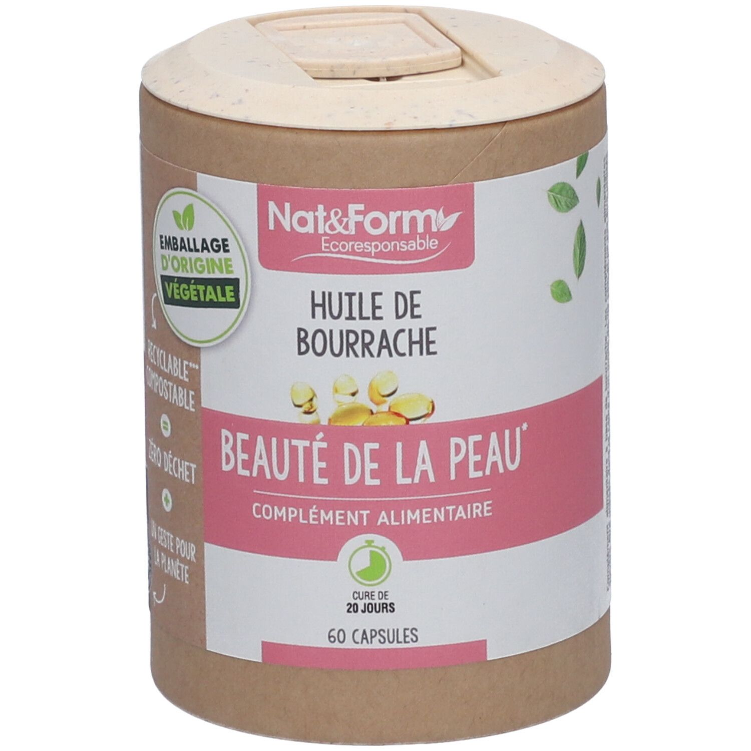 Nat&Form Huile de bourrache en capsules 60 pc(s) Capsule(S)