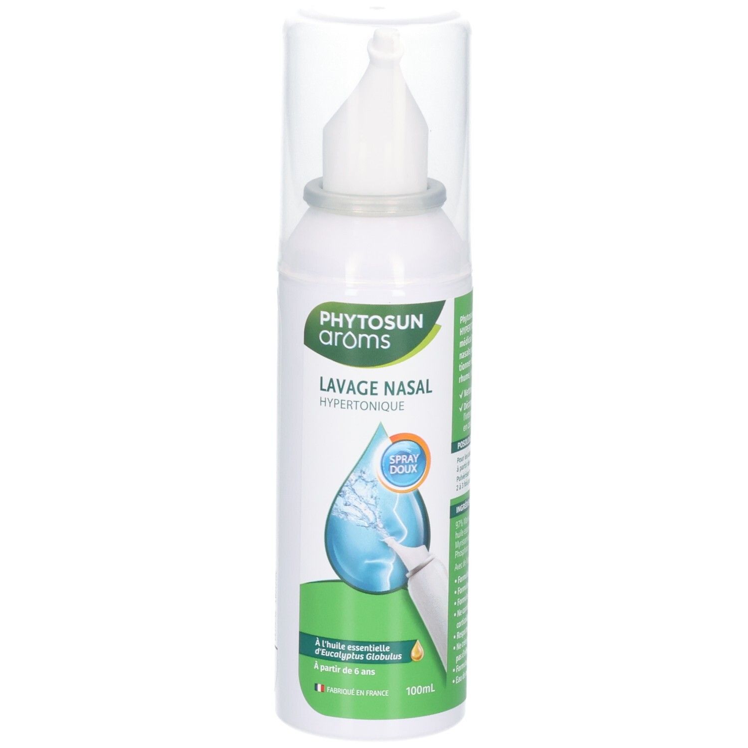 Phytosun Arôms Phytosun Aroms - Lavage Nasal Hypertonique Aux Huiles Essentielles Nez Bouché 100 Ml -10%* Avec Le Code : Ap1026 Spray
