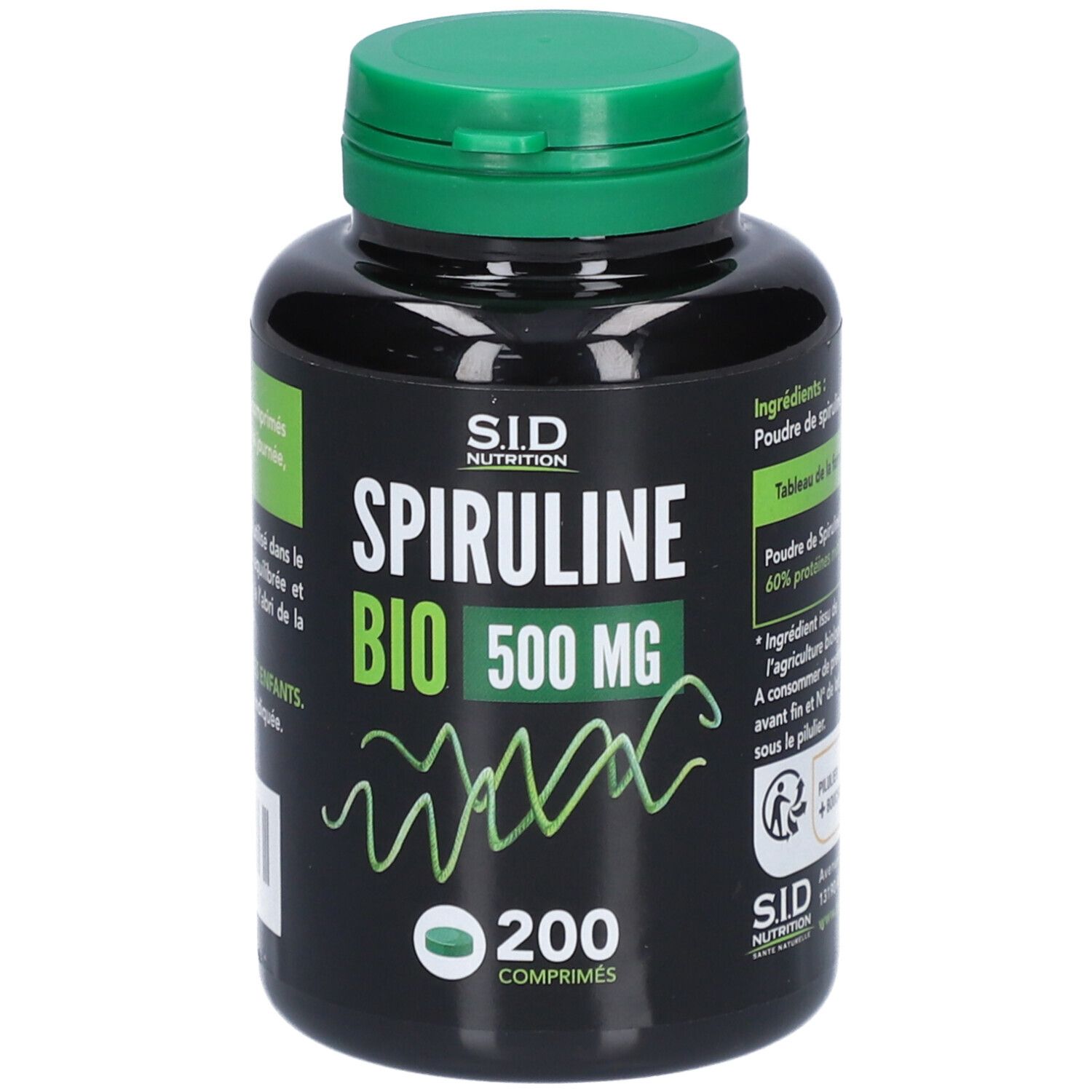 S.I.D Nutrition - Spiruline Bio 500 mg 200 pc(s) Comprimé(S)