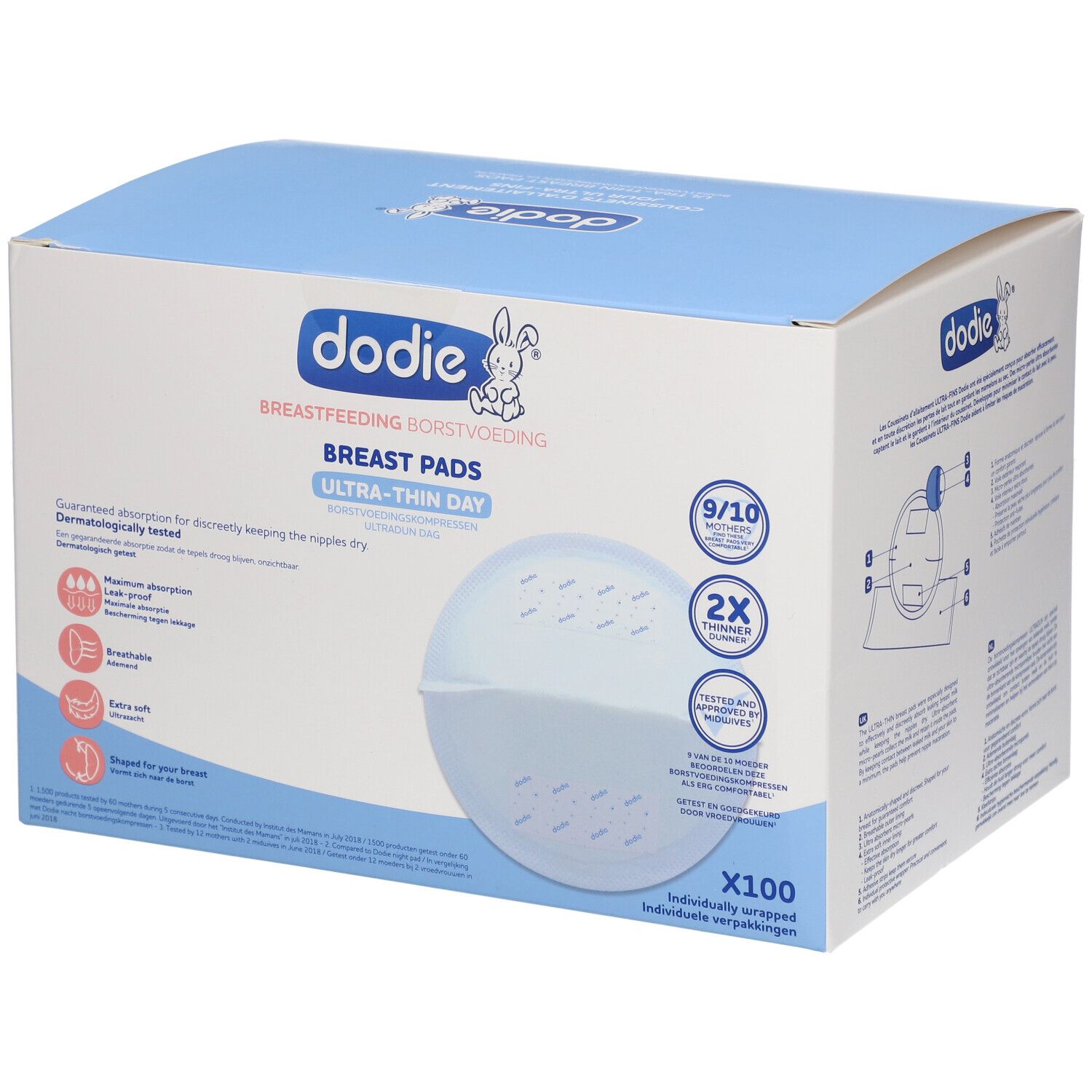 dodie® Coussinets d'Allaitement Ultra-Fins Jour D'Allaitement 100 pc(s)