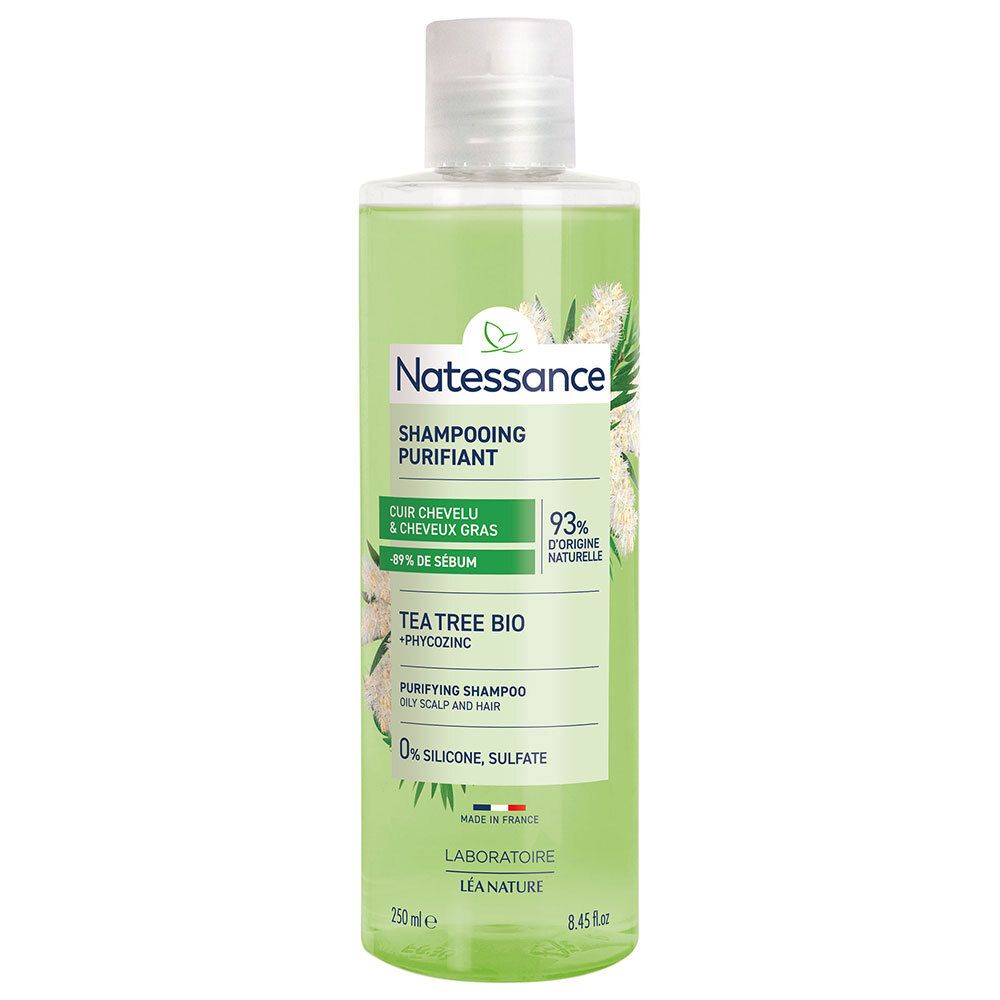Natessance Shampooing Équilibrant Détoxifiant Tea Tree 250 Ml - Image 1