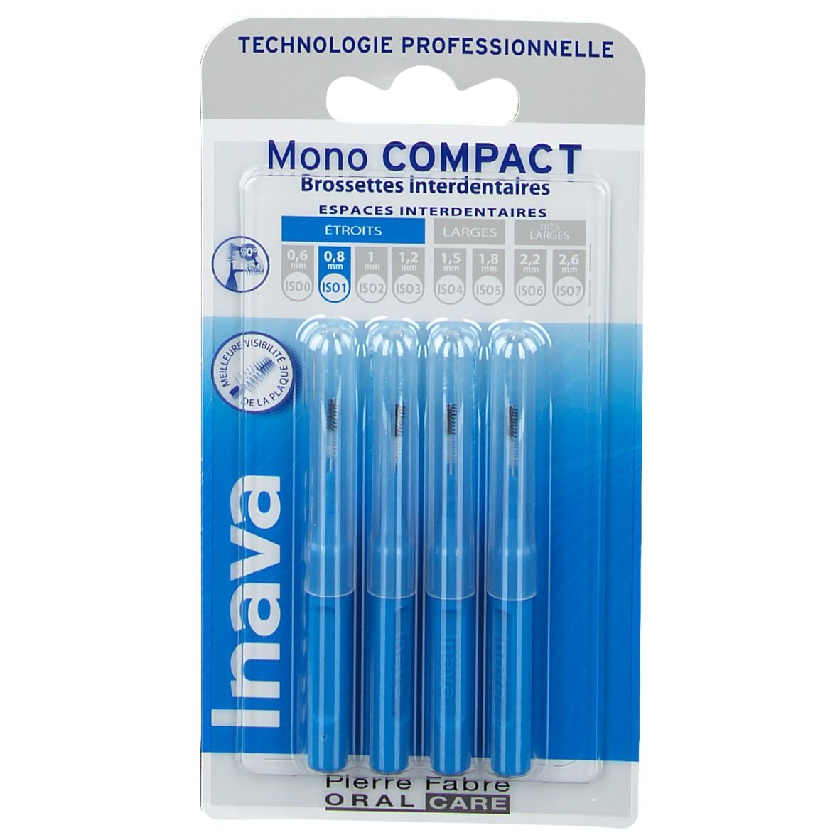 Inava Mono Compact Brossettes Interdentaires Iso 1 Taille 0,8 Mm Brosse(S) À Dents 4 Pc(S)