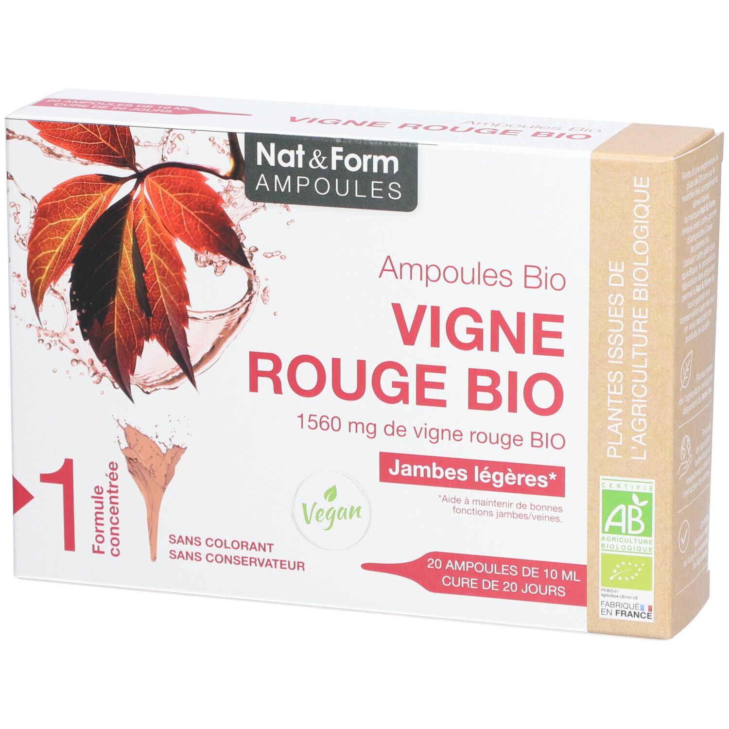 Nat&Form Ampoules Vigne rouge bio 200 ml Ampoule(S)