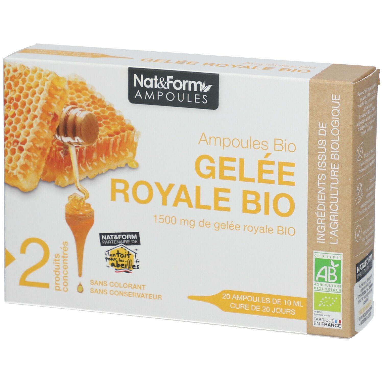 Nat & Form Ampoules Gelée royale BIO 20 pc(s) Ampoule(S)