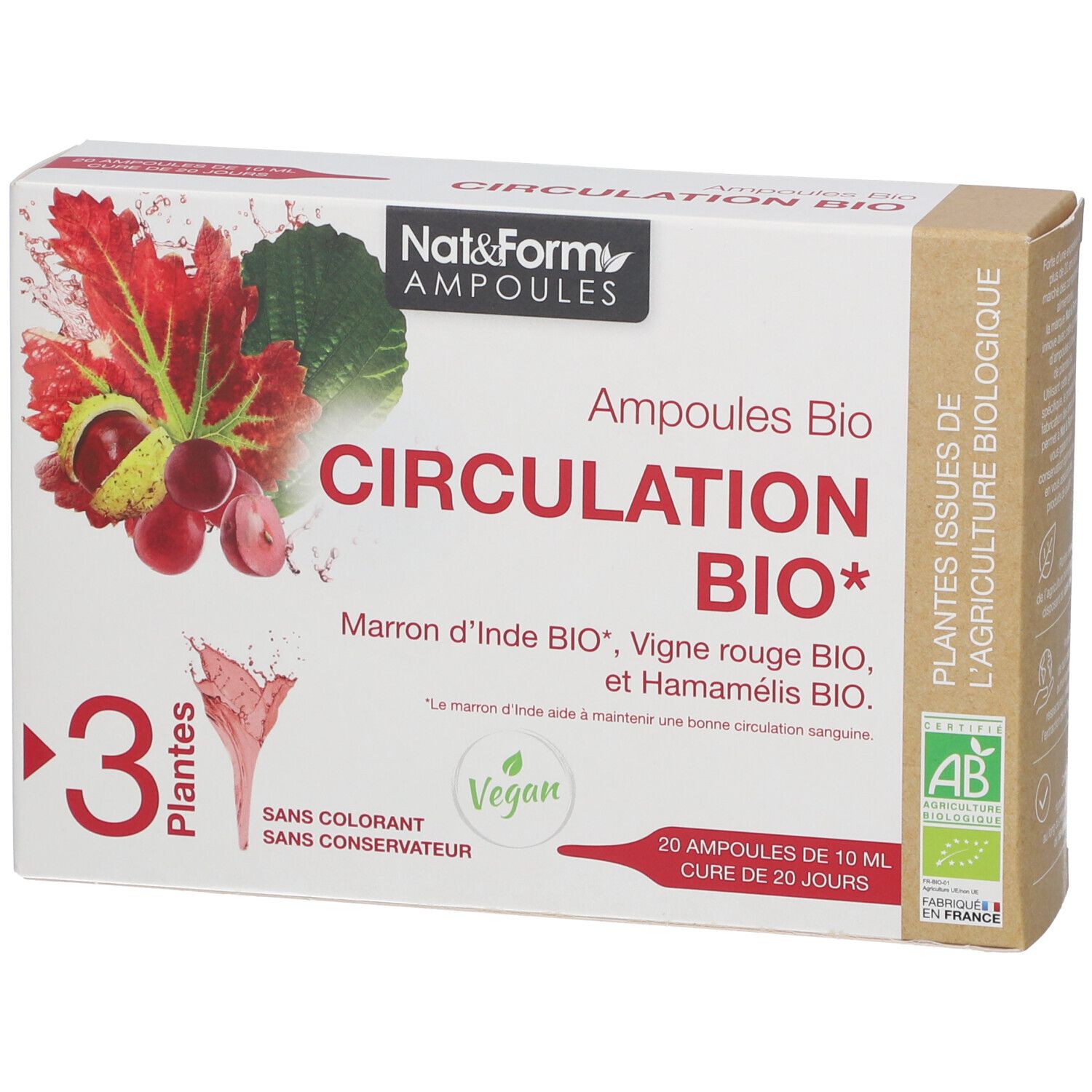 Nat&Form Ampoules Circulation bio 200 ml Ampoule(S) Buvable(S)