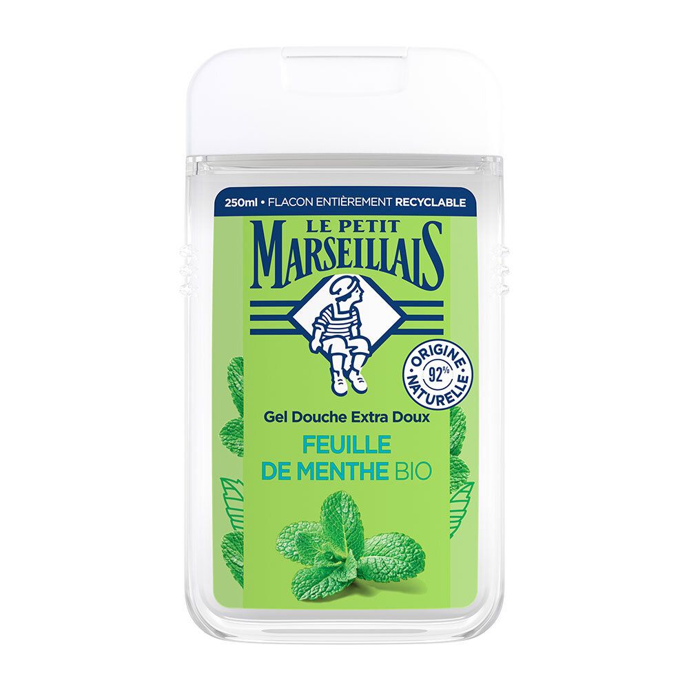 Le Petit Marseillais Gel Douche Bio Extra Doux, au pH neutre, Feuille de Menthe, 250ml 250 ml