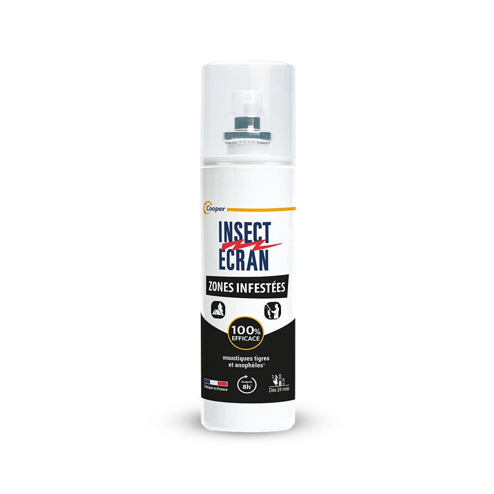 INSECT ÉCRAN Zones Infestées Répulsif Anti-Moustiques Spray Peau Adultes & Enfants 50 ml 50 ml Liquide