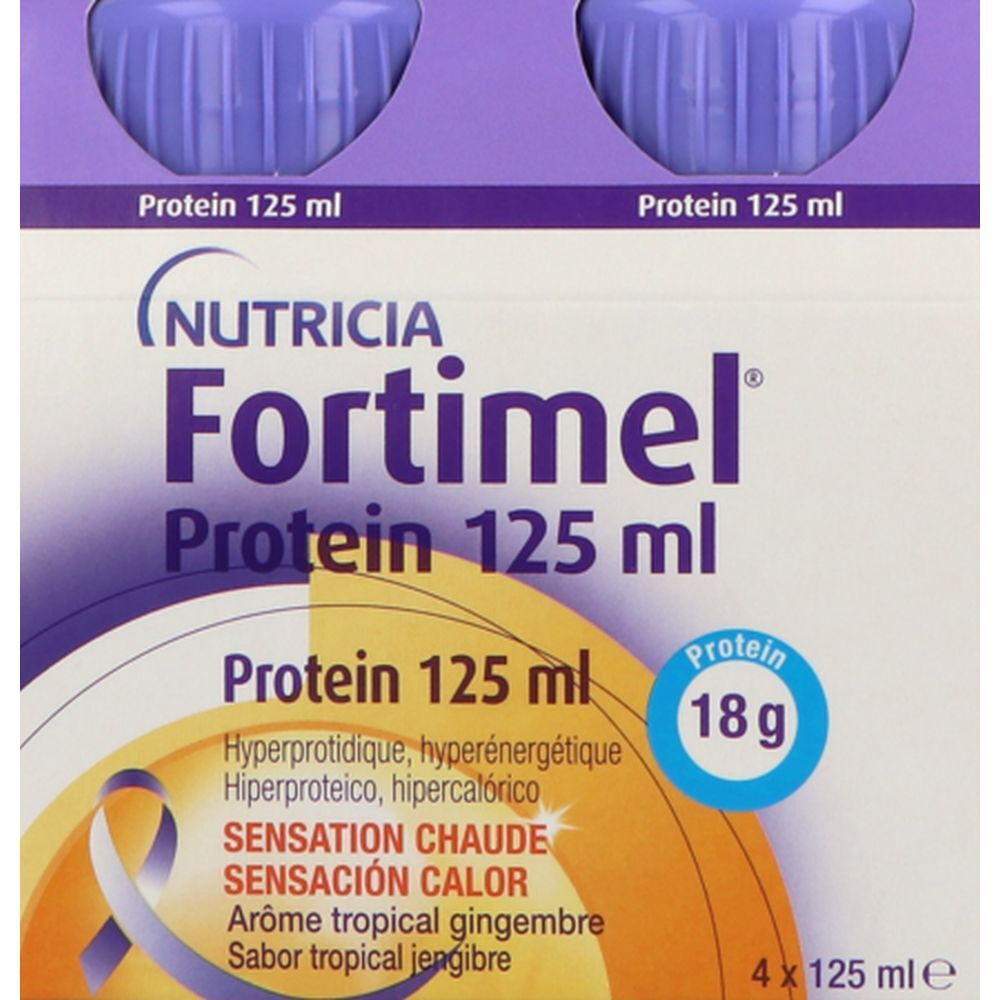Fortimel Protein Sensation, DADFMS, arôme tropical - gingembre, 125 ml x 4 500 ml fluide