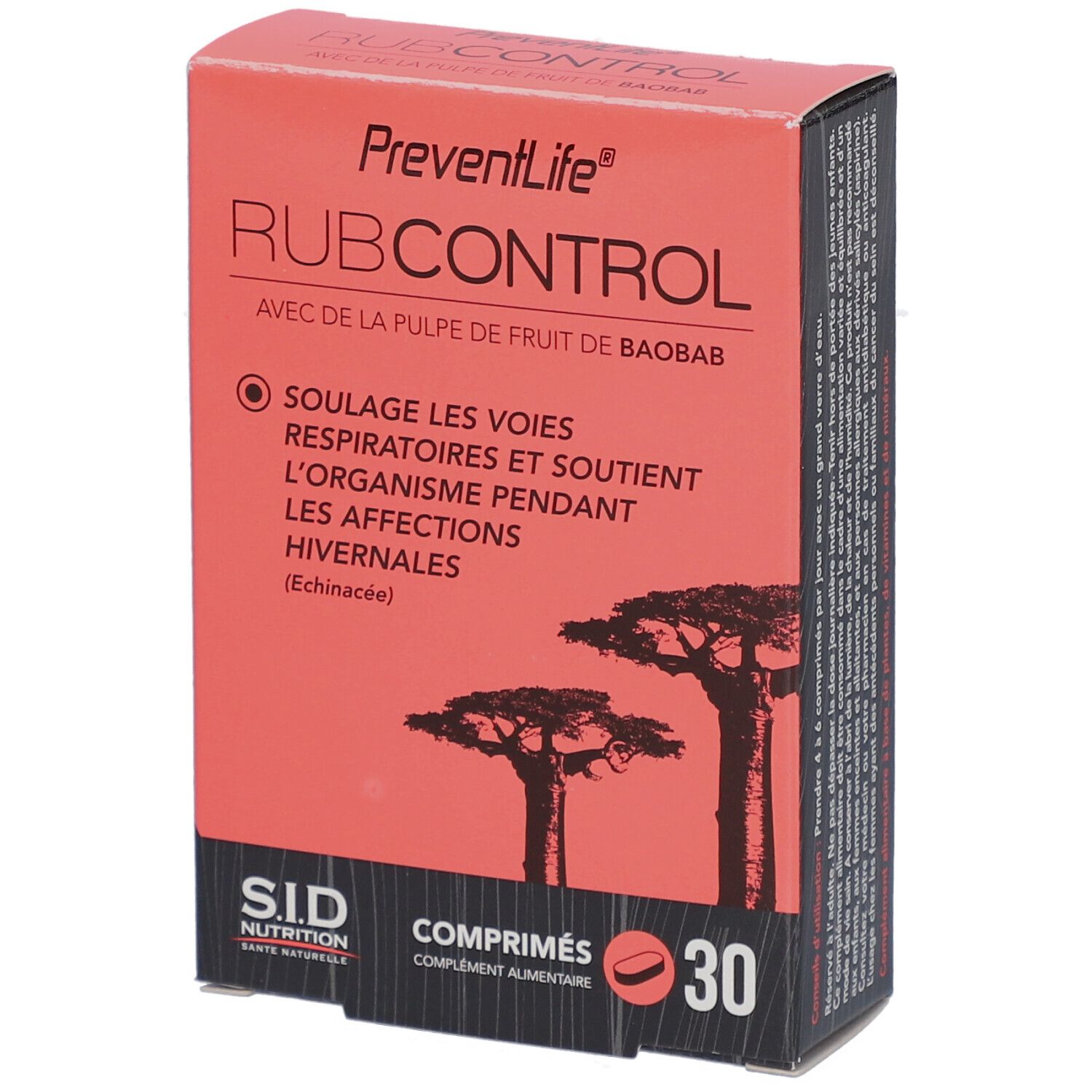 SID Nutrition – PreventLife RubControl soutien des voies respiratoires 30 pc(s) Comprimé(S)