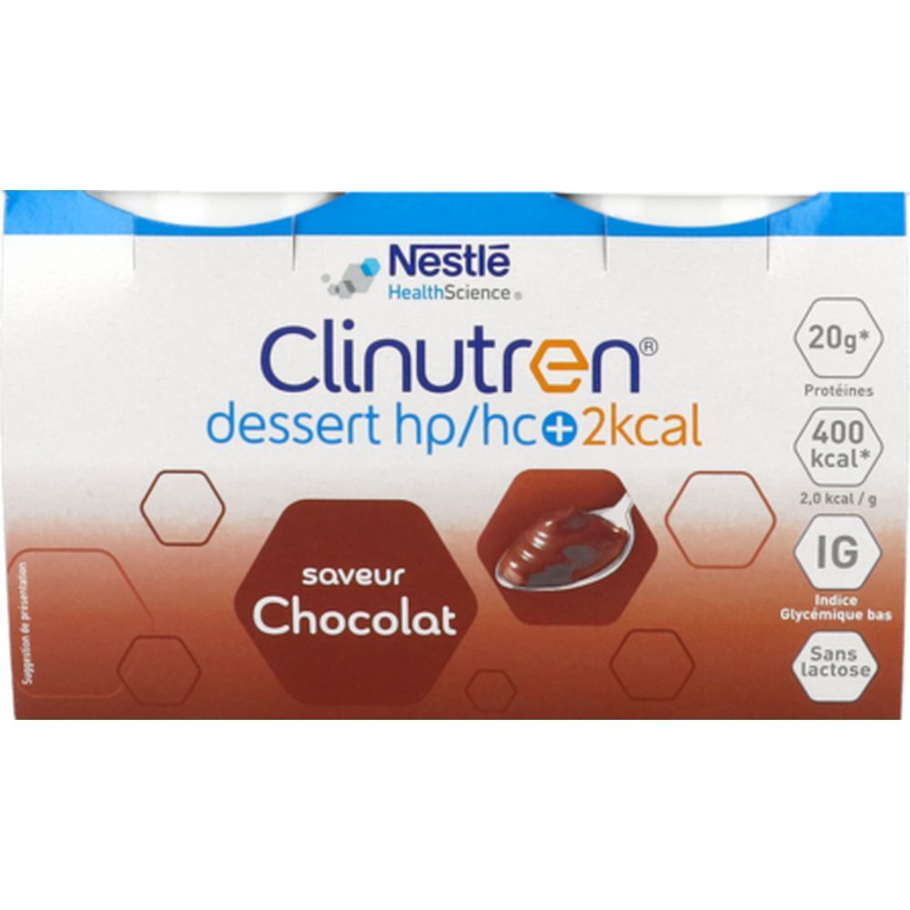 Clinutren Dessert Hp Hc+ 2Kcal, Denrée Alimentaire Destinée À Des Fins Médicales Spéciales Aliment 4X200 G Enfants