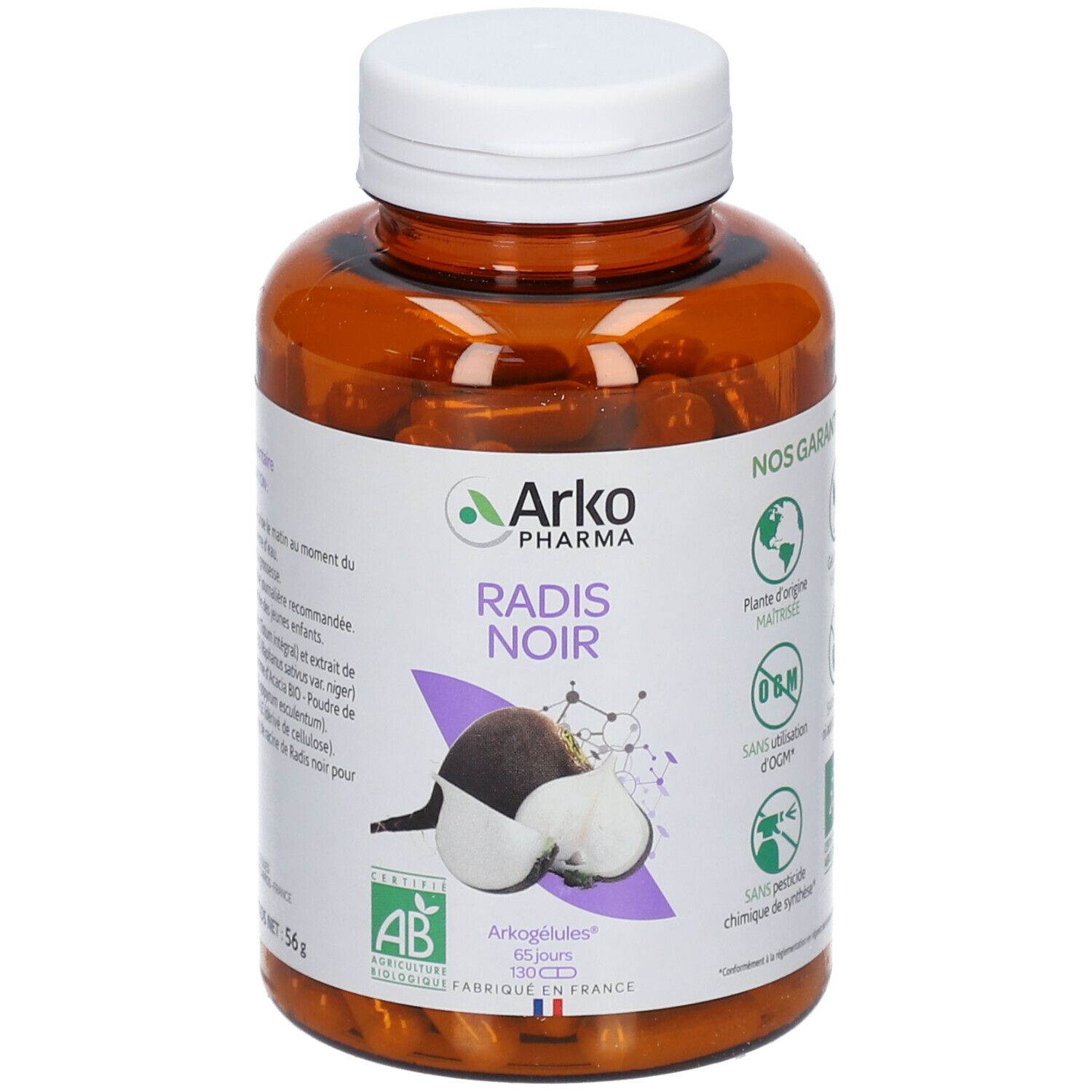 Arkogélules Arkopharma Radis Noir Bio Capsule(S) 130 Pc(S)