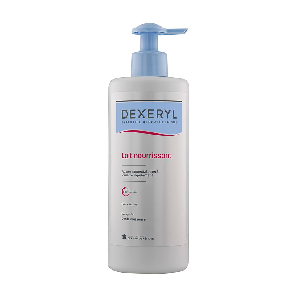 Dexeryl Lait Nourrissant 500Ml, Apaisant, Hydratant Et Protecteur Des Peaux Sèches, Sans Parfum. Dès La Naissance. Lait 500 Ml