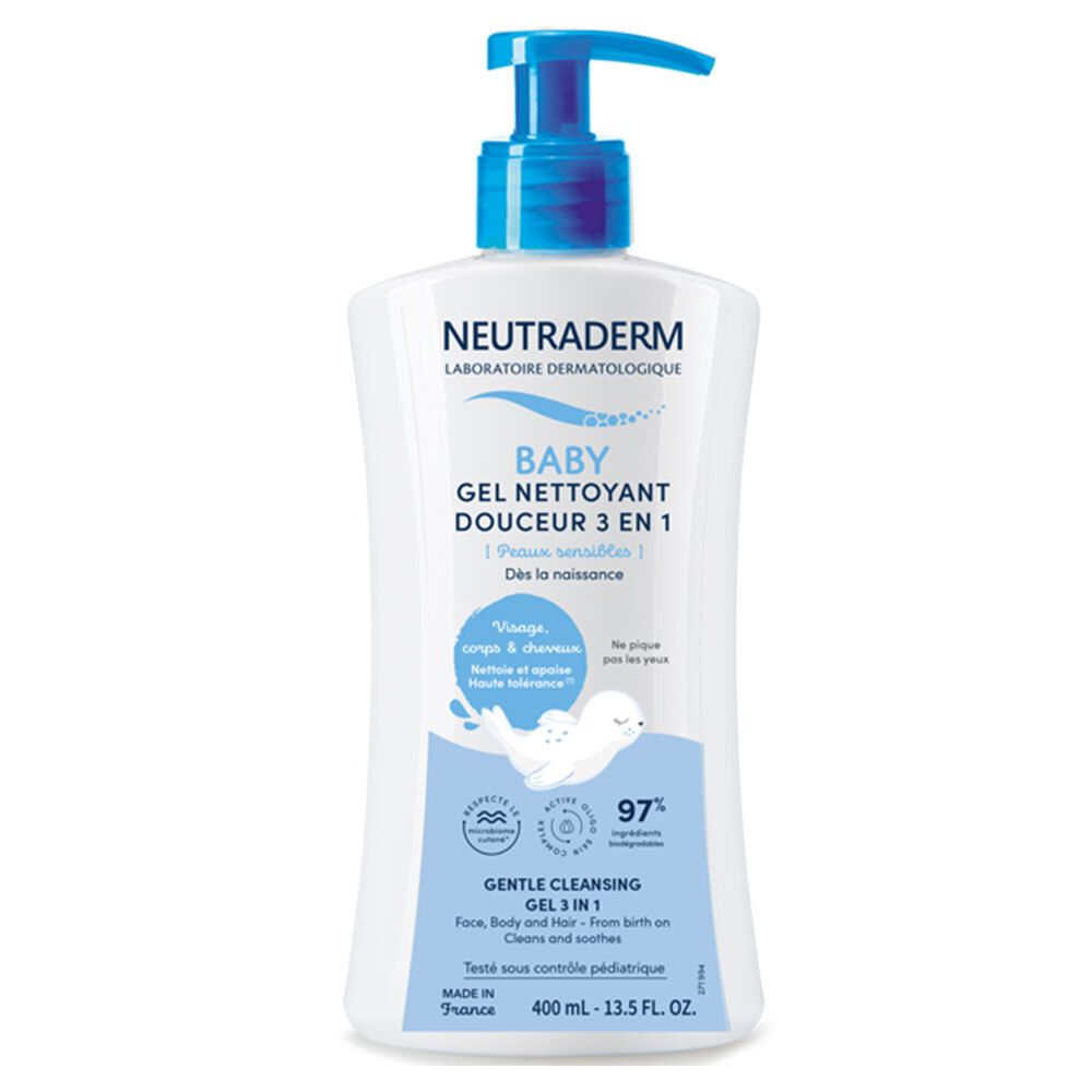Neutraderm Baby Gel Nettoyant Douceur 3 En 1 400 Ml