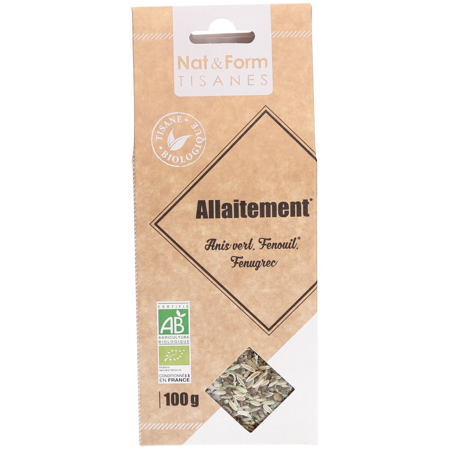 Nat&Form Tisane Allaitement bio 100 g Thé