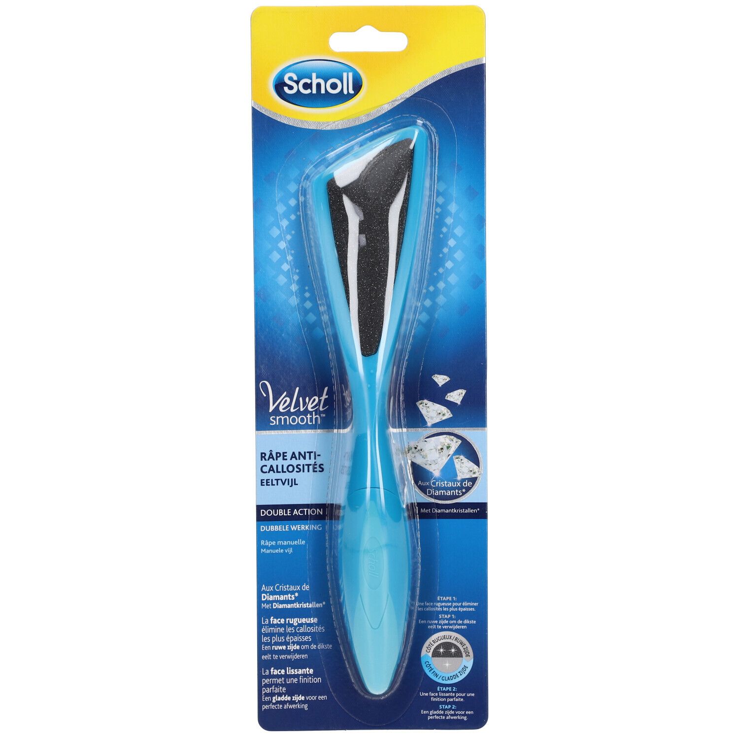 Scholl Velvet smooth Râpe Anti-callosités Double Action Cristaux de Diamants 1 pc(s) Autre