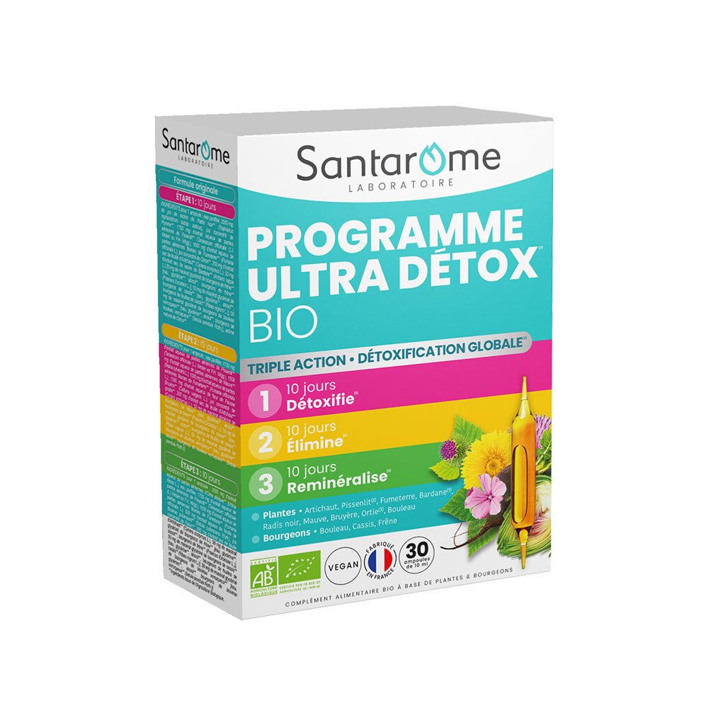 Santarome Programme Ultra Détox Bio - Triple Action 300 ml Solution Orale
