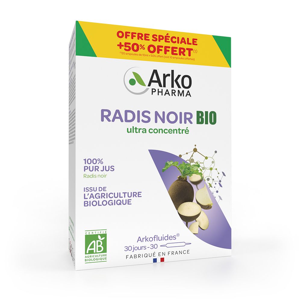 Arkopharma Arkofluides® Bio Radis Noir Ampoule(S) Buvable(S) 20+10 Pc(S)