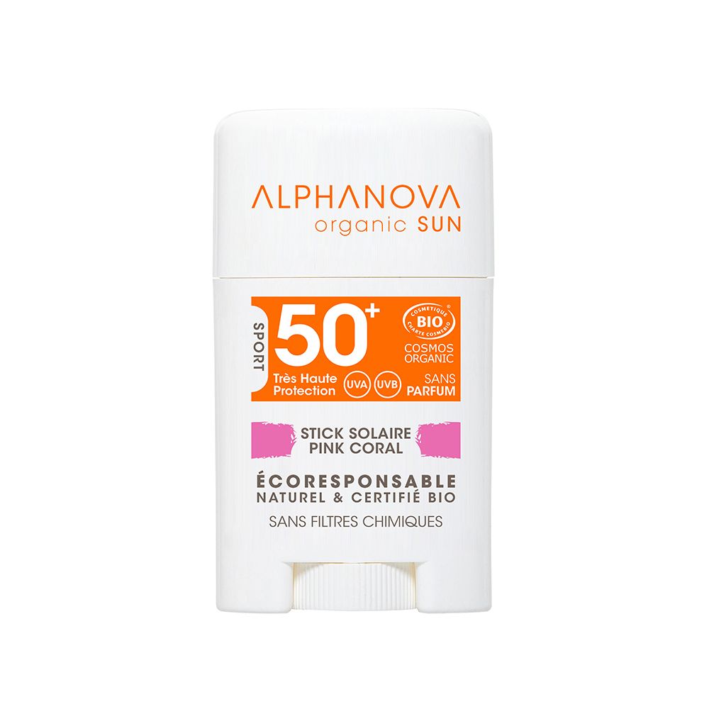 Alphanova Stick Solaire Rose Très Haute Protection Visage Spf50+ Stick(S) 12 G Enfants