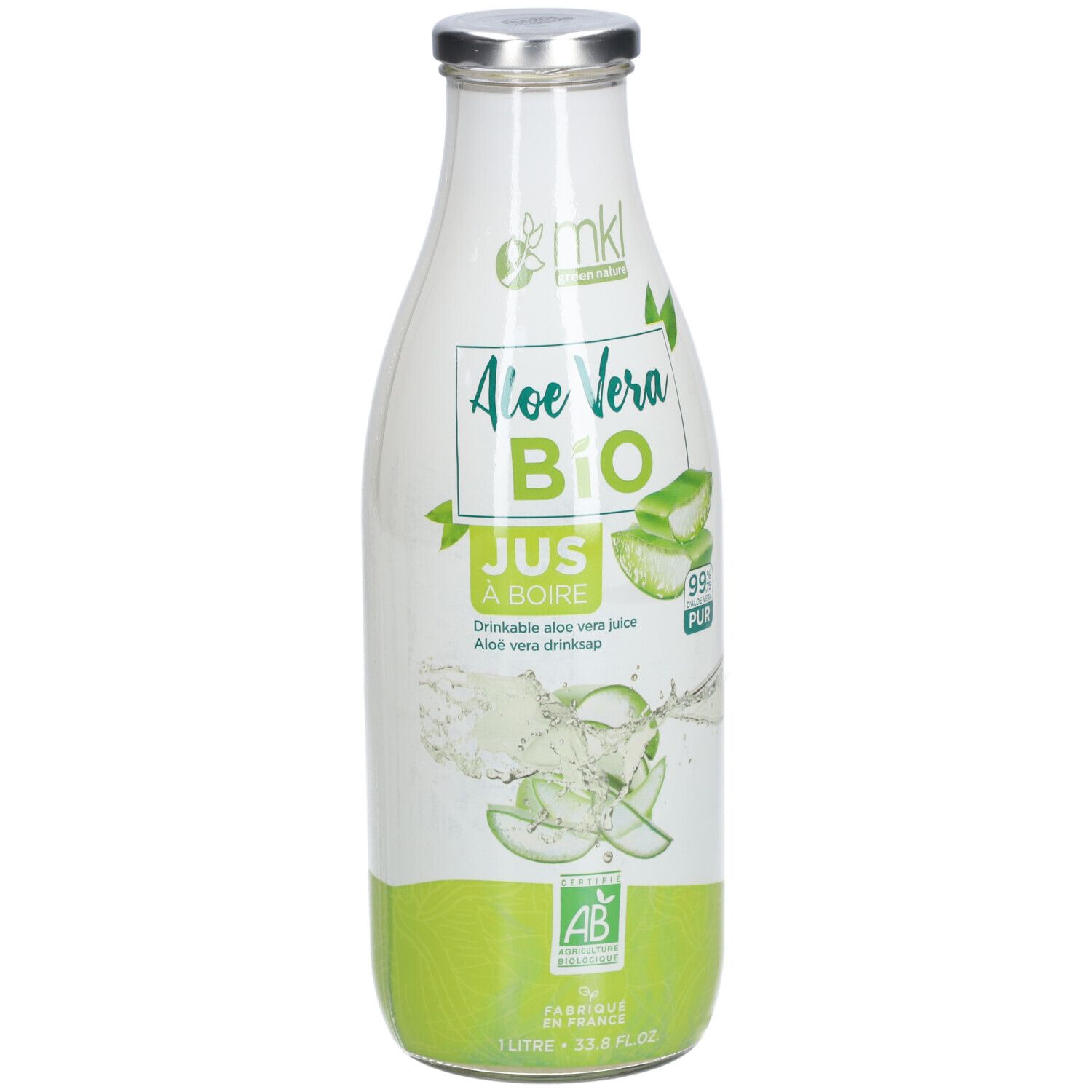MKL Aloe Vera BIO Jus à boire pur non chauffé 1000 ml Jus