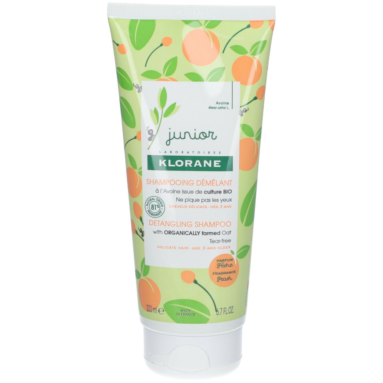 Klorane Shampoing Démêlant - Parfum Pêche Shampooing 200 Ml Enfants