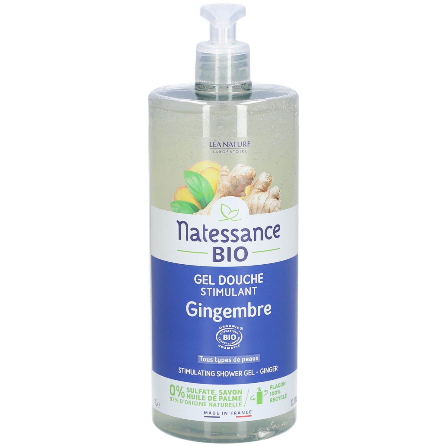 Natessance Gel Douche Stimulant Gingembre 1000 ml Gel(S)
