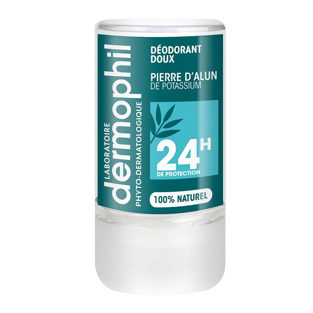 Dermophil Déodorant Doux Pierre D'alun 100% Naturelle 115 G