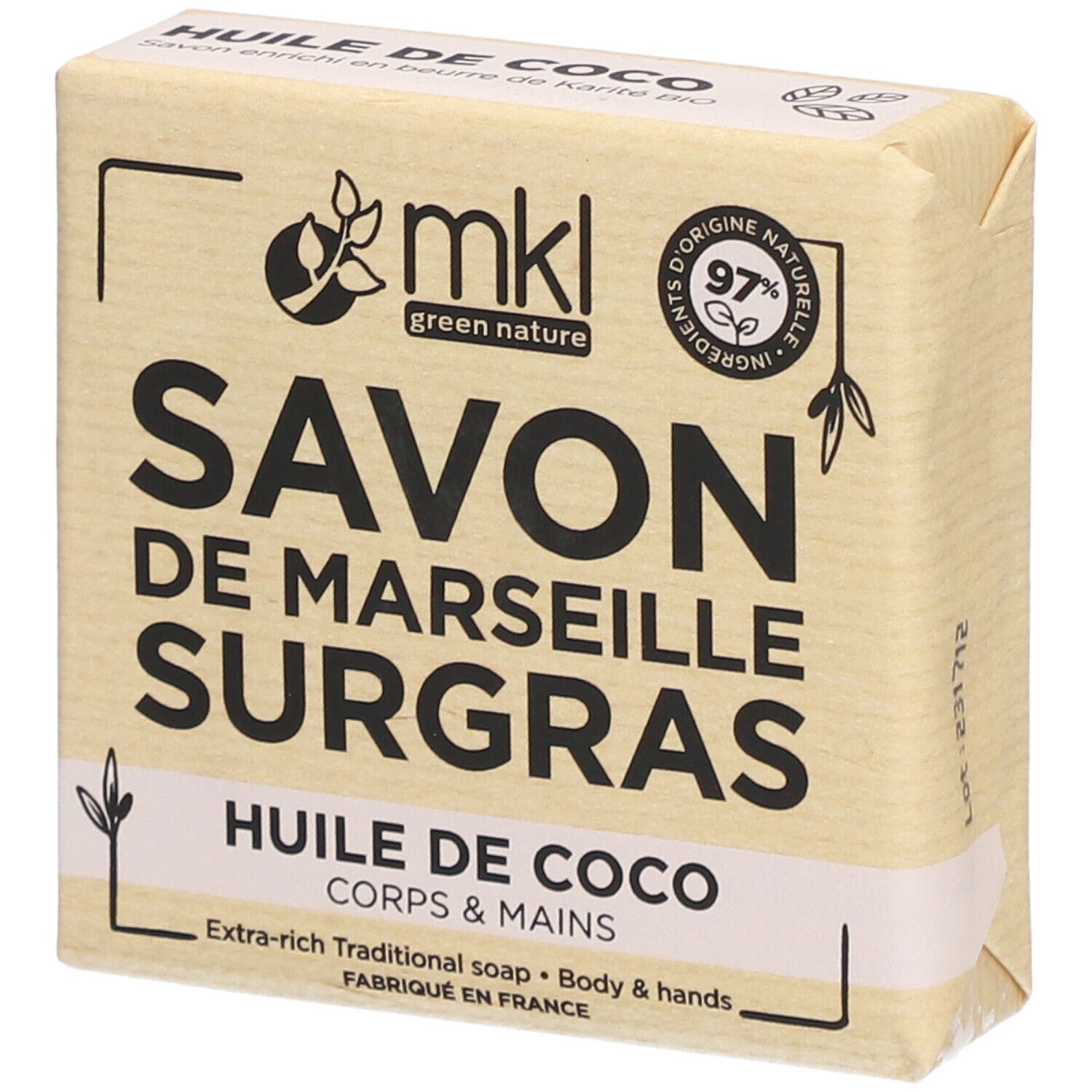 MKL Savon de Marseille Surgras - Huile de Coco 100 g Savon