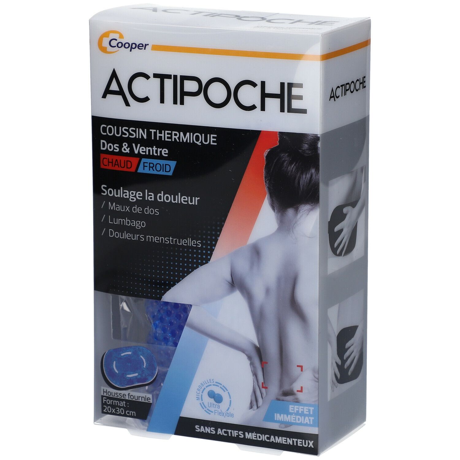 ACTIPOCHE - Coussin thermique Thermothérapie Contractures musculaires et douleurs articulaires Dos ventre Microbilles 1 unité Sachet(S) pc(s)