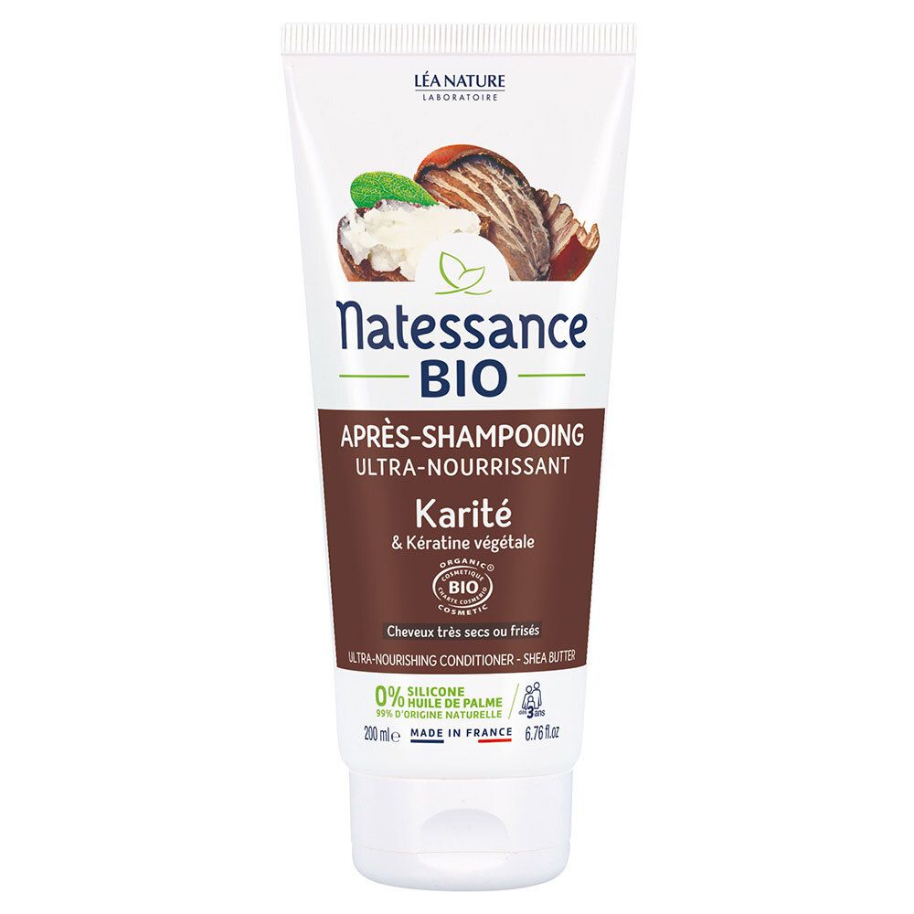 Natessance Après-Shampooing Ultra-Nourrissant Karité Bio et Kératine Végétale 200 ml Après-Shampooing(S)