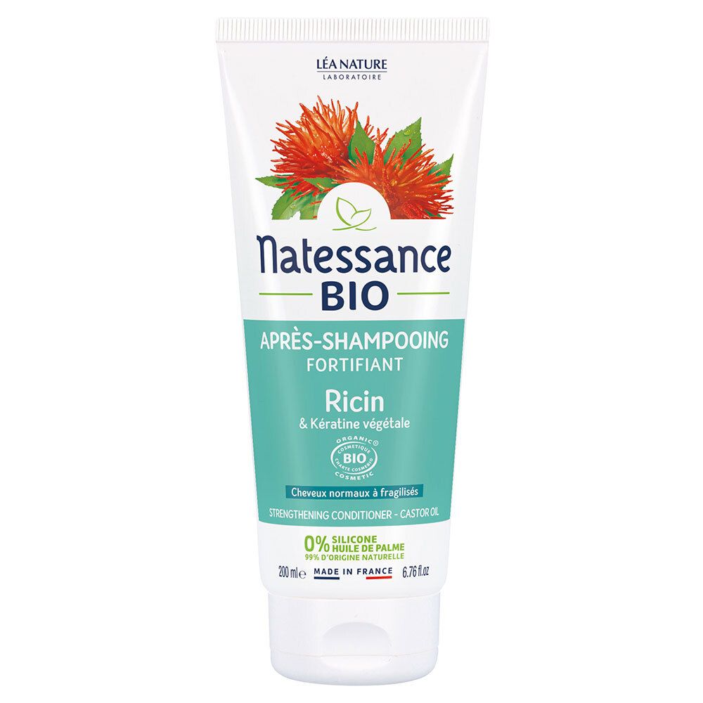 Natessance Après-Shampooing Fortifiant Ricin Bio et Kératine Végétale 200 ml Après-Shampooing(S)